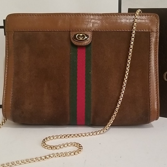 Gucci Leather Suede Clutch Crossbody Purse - Picture 7 of 16